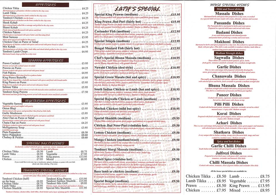 Latifs Alsager StokeonTrent, Cheshire Indian Restaurant