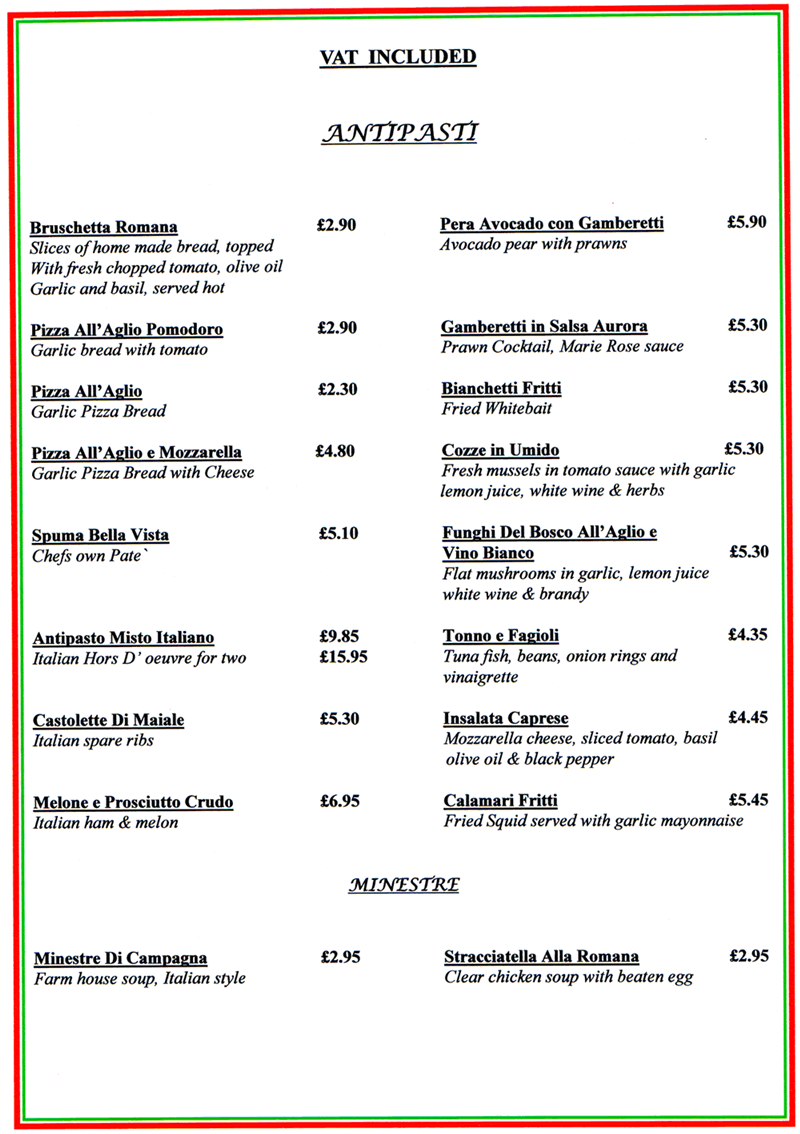 Trevi Pizzeria Wilmslow Cheshire Italian Restaurant