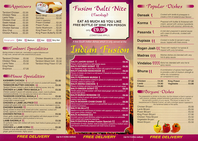 Indian Fusion in Heswall, Wirral serving Indian