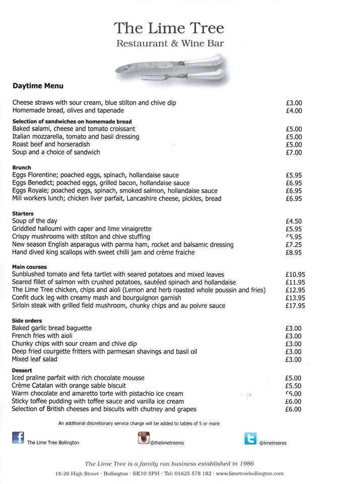 The Lime Tree Bollington, Macclesfield Modern, British Restaurant